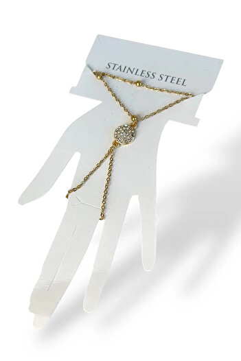 MODA Gold Color Stone Detailed Steel Şahmeran