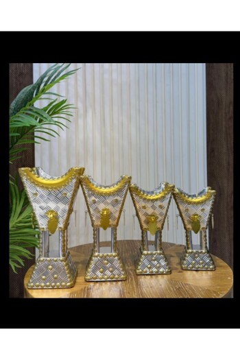 genernic Pakistani incense burner set, two swords and a palm tree, engraved with Abu Halq