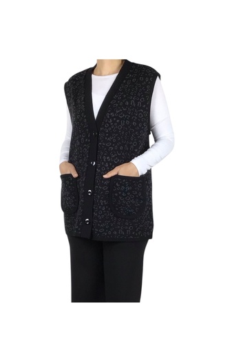 ECE GİYİM Women's Buttoned Front Thick Winter Short Vest with Pockets