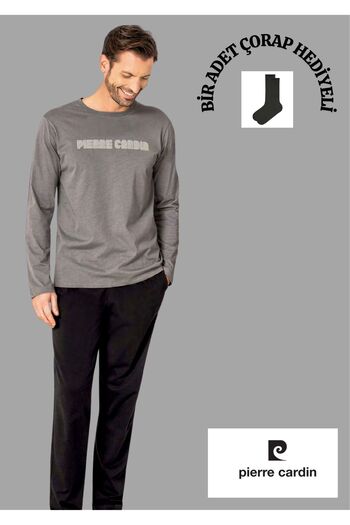 Pierre Cardin 100% Cotton Crew Neck Pocketed Pajama Set Thclvr63Pc