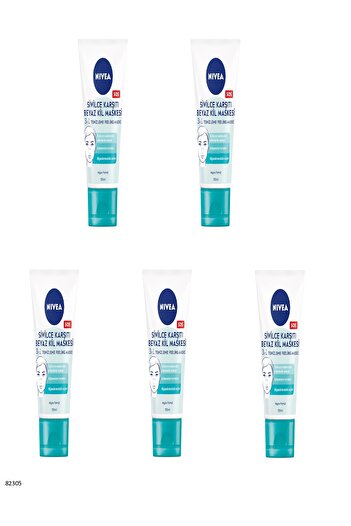 NIVEA 82305 Opposite 3-in-1 White Clay Mask 5 Pieces