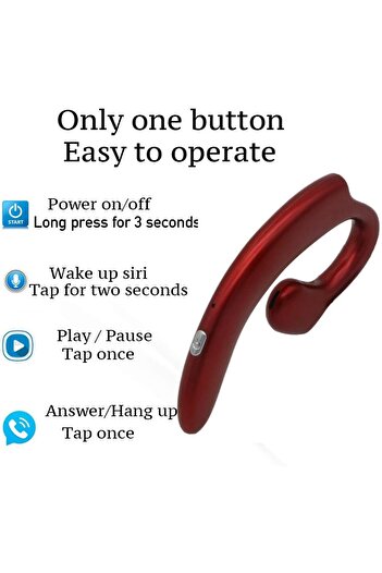 X LOT Wireless Bluetooth Headset for Glasses Wearers, Over-Ear Design, Red