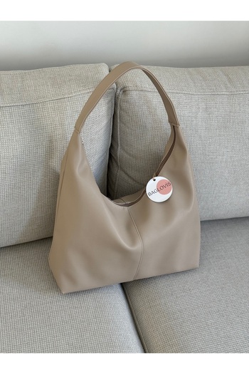 BAGLOVİS New Season Large Casual Mink Leather Shoulder Bag