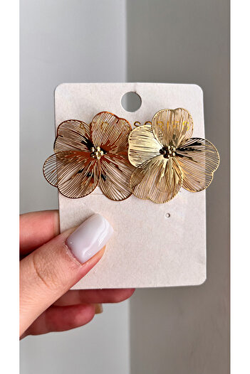 luxyansımalar Gold Small Flower Earrings