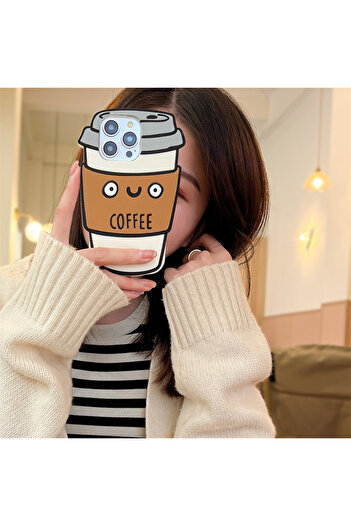 OSG iPhone 13 and 14 Compatible Coffee Pattern Premium Impact Protective Phone Case