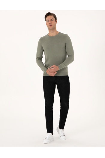 Pierre Cardin Basic Crew Neck Slim Fit Knit Sweater