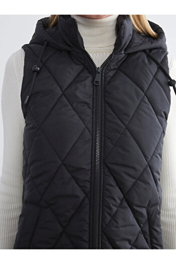 LC Waikiki Women's Quilted Puffer Vest with Hood
