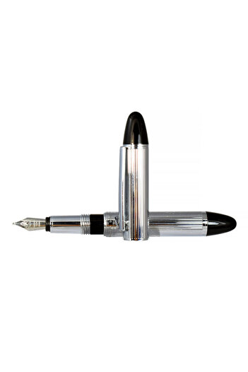 Jean Louis Scherrer Jean Louis Scherrer fountain pen, metallic, silver, iridium Point nib
