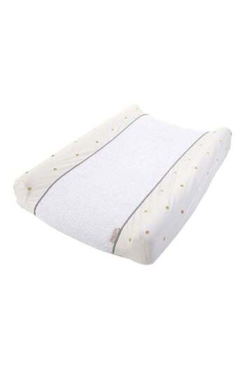 CHILDHOME Polka Dot Printed Changing Mat Cover - Ecru/White