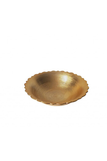 OEM Gold-striped bowl, wavy edges D25cm