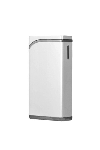 Sarome SRM 105 C lighter, metallic, piezoelectric, rechargeable with liquid gas, white, unisex