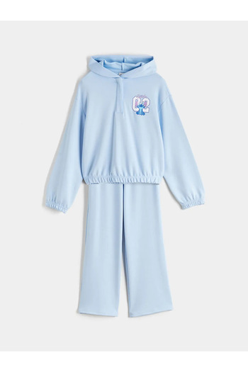 LC Waikiki Hooded Stitch Printed Girls' Tracksuit Set