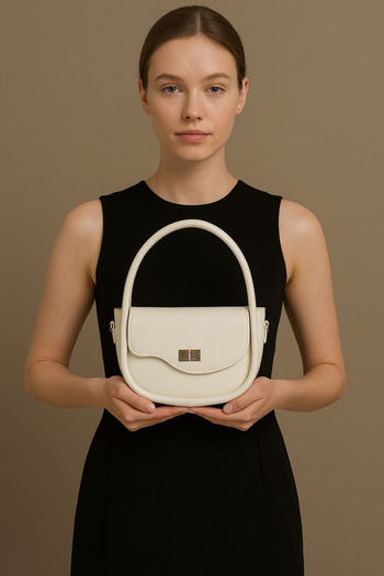 Elory Grace Women's Off-White Crossbody Bag – Handbag, Detachable Strap, Stella Model Special Cut