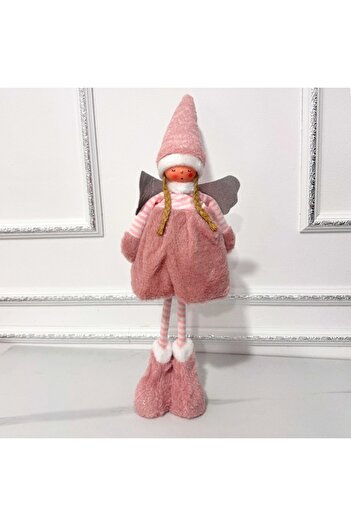 velve Winter themed doll decoration, Elf in the shape of an angel, 62 cm, Pink