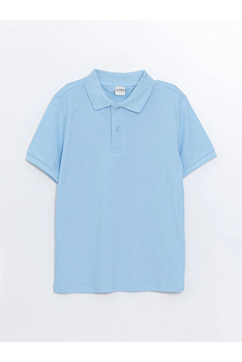 LC Waikiki Lcw Kids Blue Polo Neck Short Sleeve Basic Boys T-Shirt