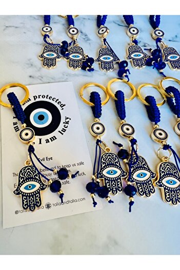 Talia&Talia Gift Evil Eye Beaded Keychain 10-Piece Fatman's Hand