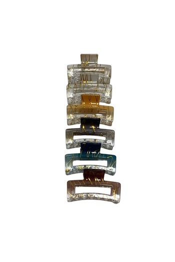ZAYA 6-Piece Large Latch Clip Set in Assorted Colors and Shapes