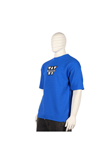 Red Planet Oversize T-Shirt with Letter W Print