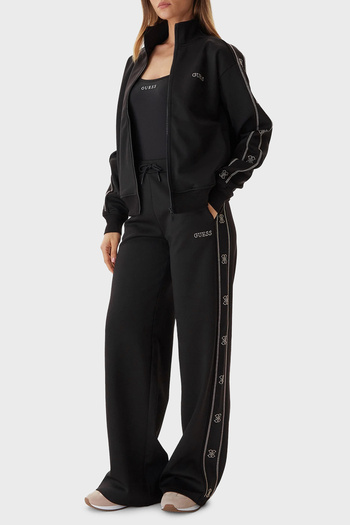 Guess Octavia Loose Fit Normal Waist Wide Leg Stone Detailed Pants V5Bb12Kcx22 Pants V5Bb12
