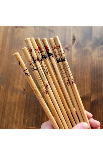 Wolawood Chopstick 20Pcs Chinese, Japanese, Korean, Vietnam Handmade Natural Bamboo Wooden Chopsticks Set