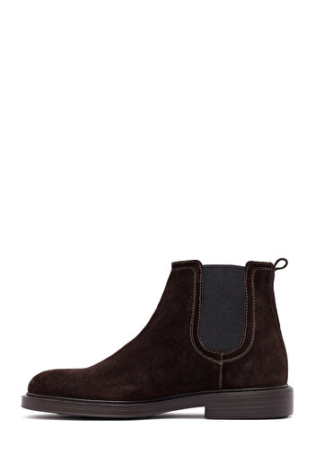 Derimod Men's Brown Suede Leather Chelsea Boots 25Wfd622110