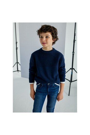 MAYORAL Tween/ Men's Jacquard Sweater - Navy Blue