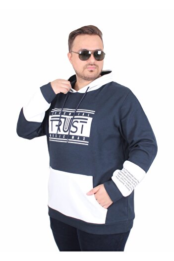 Starbattal Large Size Hooded Sweat Double Face Trust 25701 Navy Blue