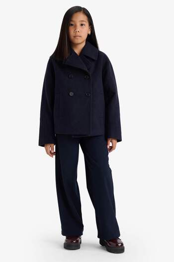 DeFacto Girl's Jacket Collar Buttoned Cashmere Coat E9736A825Au