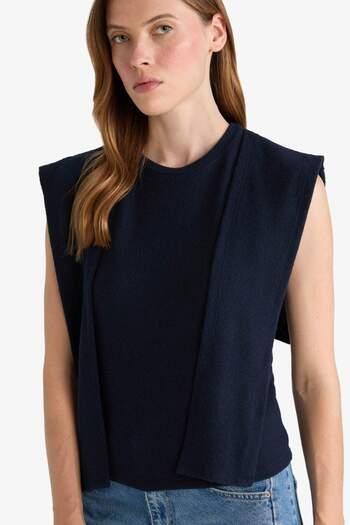 DeFacto Slim Fit Tight Fit Crew Neck Tie Detail Sleeveless Blouse G1736Ax25Wn