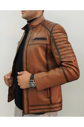 SNR Genuine Lambskin Men Leather Coat Real Leather Jacket Soft Leather