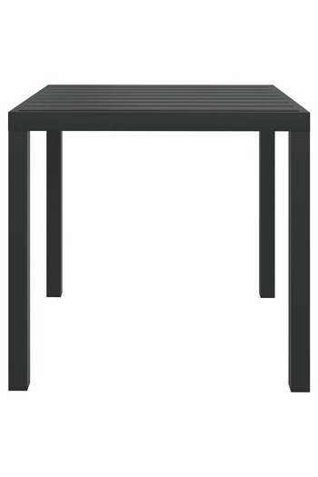 vidaxl Garden Table Black 80x80x74 cm Aluminium and WPC