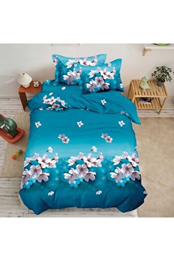 Casa de Vis Set lenjerie de pat, 1 persoana, 150 x 220 cm, bumbac satinat, 4 piese