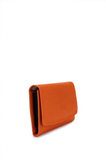 Tamer Tanca Unisex Genuine Leather Orange Card Holder
