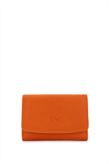 Tamer Tanca Unisex Genuine Leather Orange Card Holder
