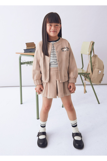 MAYORAL Girl's Beige Suit |   Snap Fastener Jacket + Elastic Shorts |   4-10 Years Old |   Stylish and Comfortable Combination