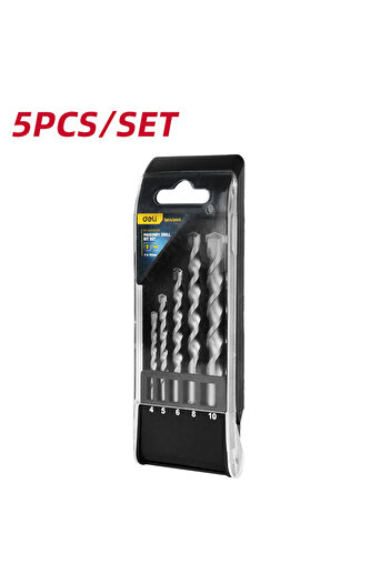 Deli Professional Masonry Drill Bit Set - 4/5/6/8/10mm Tungsten Carbide (YG8) Drill Bits with Double
