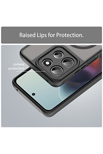 SKYDDAR INNOVATION Cover for Motorola Moto G56, HaloFrost MagSafe II, Anti-Shock, sticker set, Black