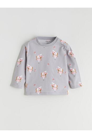 LC Waikiki Rabbit Printed Baby Girl Sweatshirt and Sweatpants (W5)