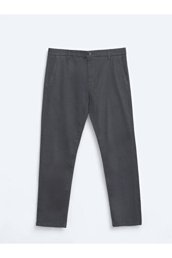 Kip Gray Plain Woven Regular Fit Casual Cotton Blended Trousers