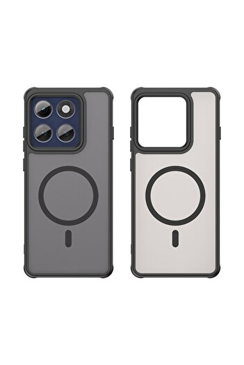 SKYDDAR INNOVATION Case for Motorola Edge 60 Pro, HaloFrost MagSafe II, Anti-Shock, sticker set, Black