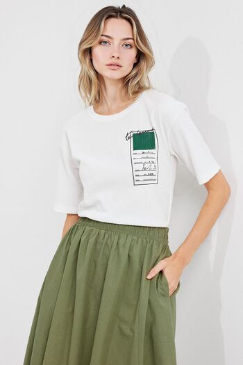 Hiccup Bdart Printed Round Neck Short Sleeve T-Shirt