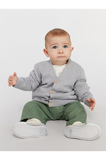LC Waikiki Peak New Season V-Neck Baby Boy Knitwear Cardigan