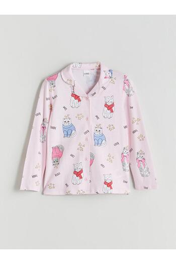 LC Waikiki Shirt Collar Girls Pajama Set (W5)