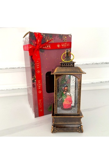 velve Light and musical decoration, Christmas theme, lantern type, Nativity Scene, Brown