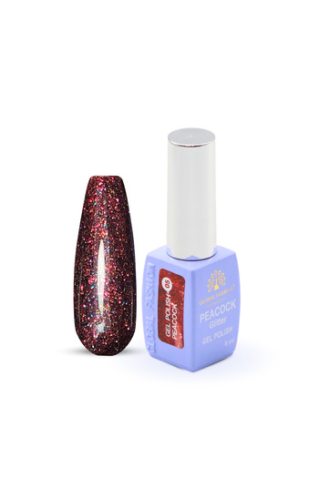 global fashion Peacock Glitter Gel Nail Polish 8ml – Long-Lasting UV/LED Soak Off Gel,Dazzling Glitter,Gloss Finish