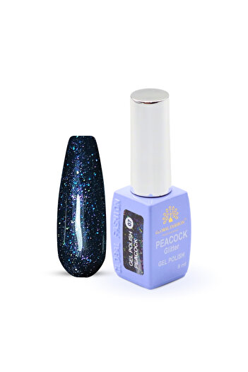 global fashion Peacock Glitter Gel Nail Polish 8ml – Long-Lasting UV/LED Soak Off Gel,Dazzling Glitter,Gloss Finish