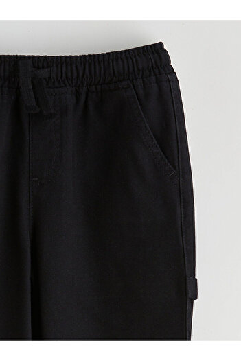 LC Waikiki Black Elastic Waist Gabardine Boys' Trousers