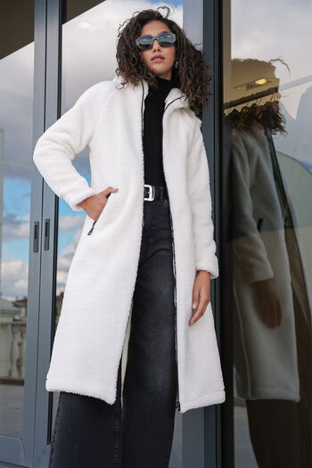 Hiccup Hooded Long Plush Artificial Fur Coat