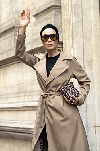 dilber fashion Τζάκετ με λεοπάρ στάμπα με λεοπάρ τσάντα δώρο