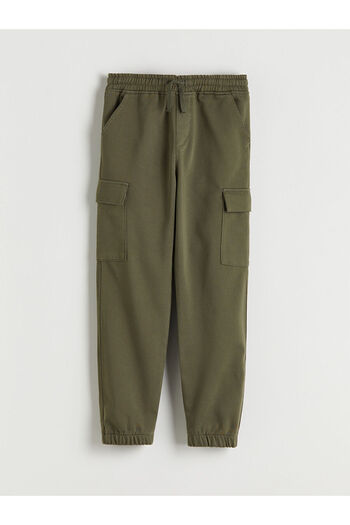 LC Waikiki Khaki Elastic Waist Boys Cargo Jogger Pants
